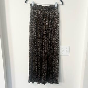 Stonebridge Vintage Leopard Pleated Midi/Maxi Skirt S